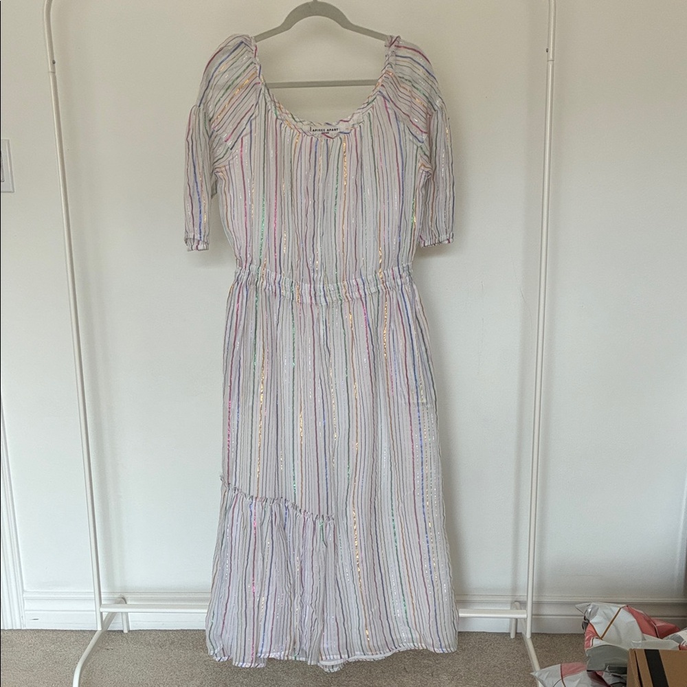Apiece Apart Pastel Striped Midi Dress